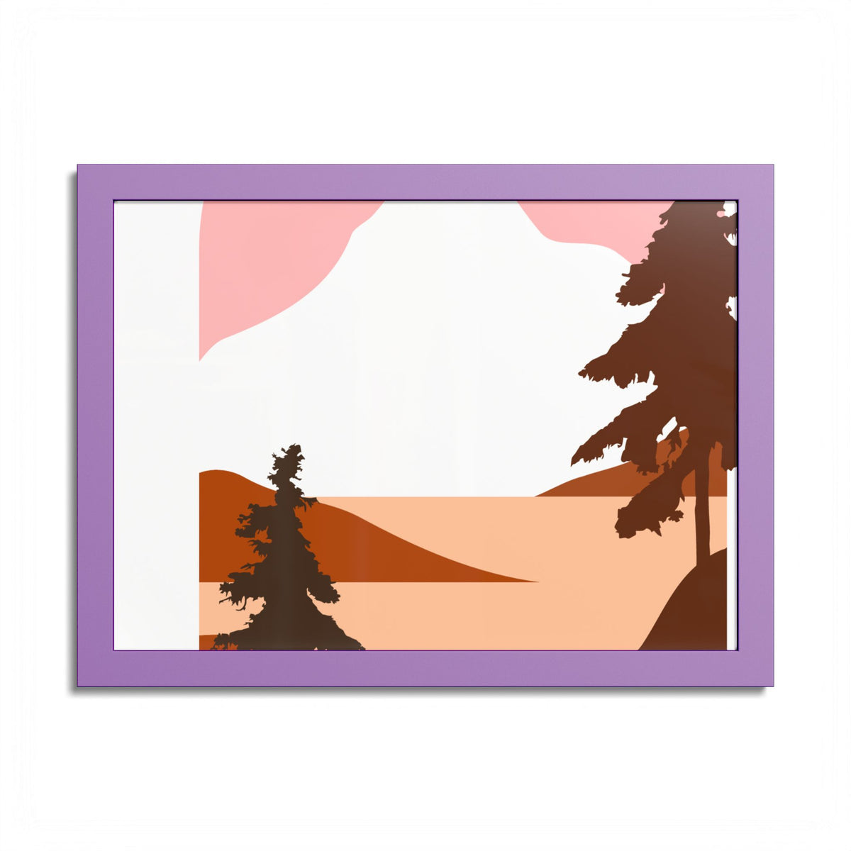 Minimalist Mountain Poster — Colored Frame Wall Art