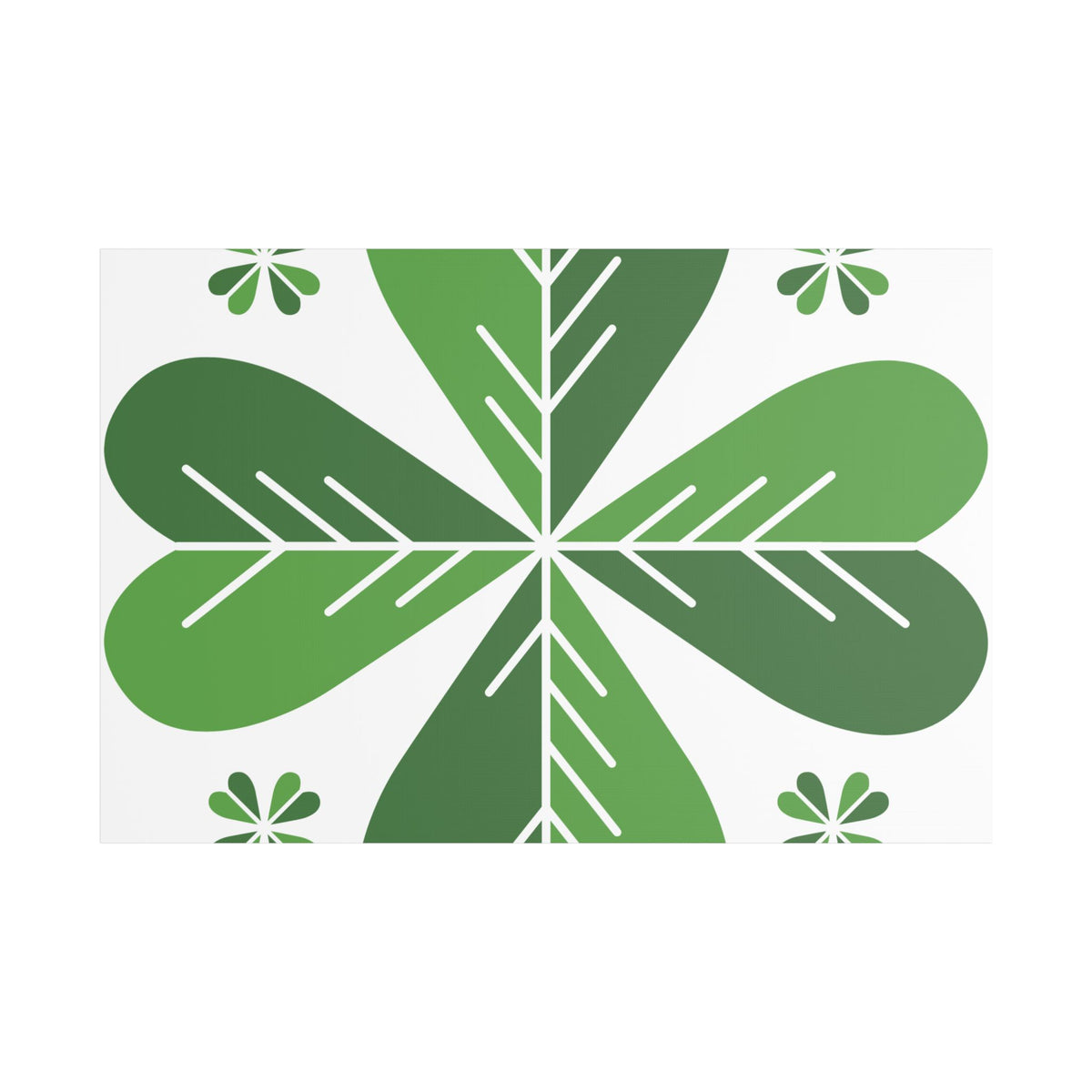 Green Clover Wall Art Canvas — Stretched Satin Botanical Print