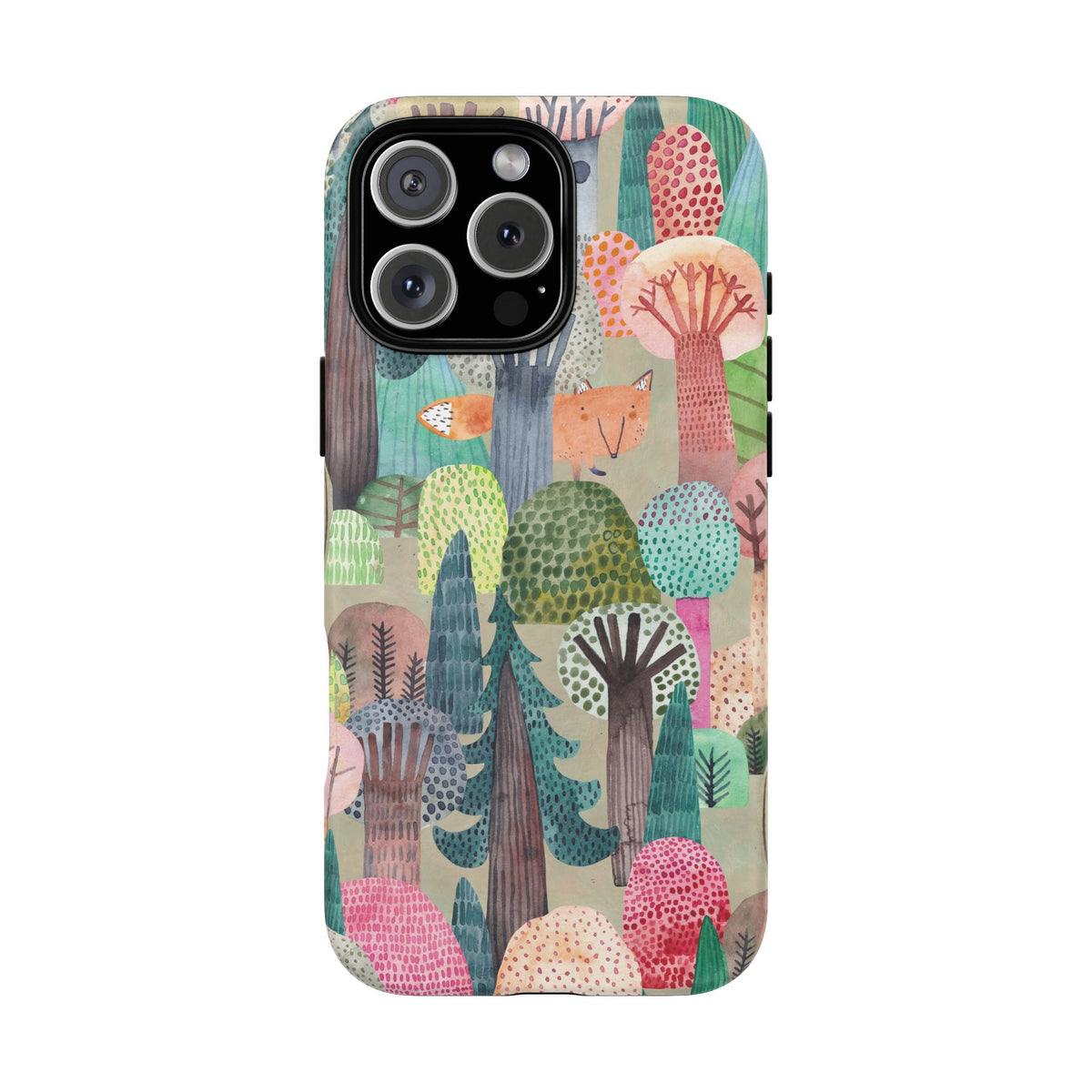 Woodland Fox Phone Case — Colorful Forest Art iPhone Cover