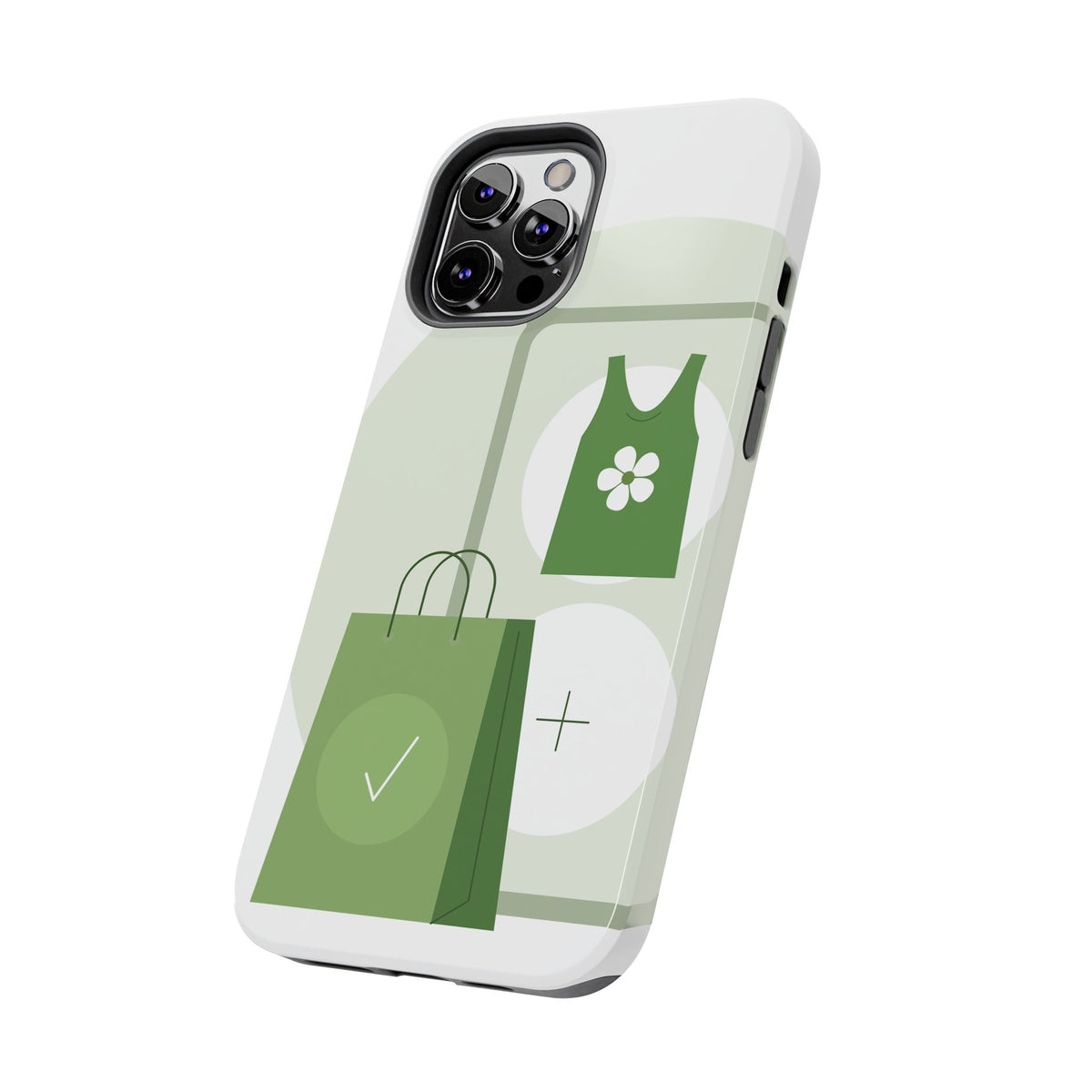 Green Shopping Icons Tough Phone Case — Eco Chic Protective Phone Cover