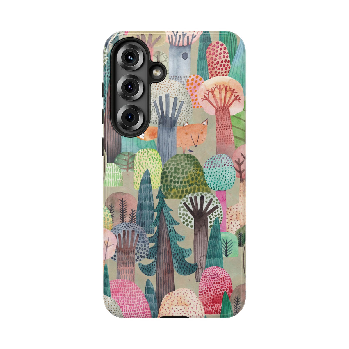 Woodland Fox Phone Case — Colorful Forest Art iPhone Cover