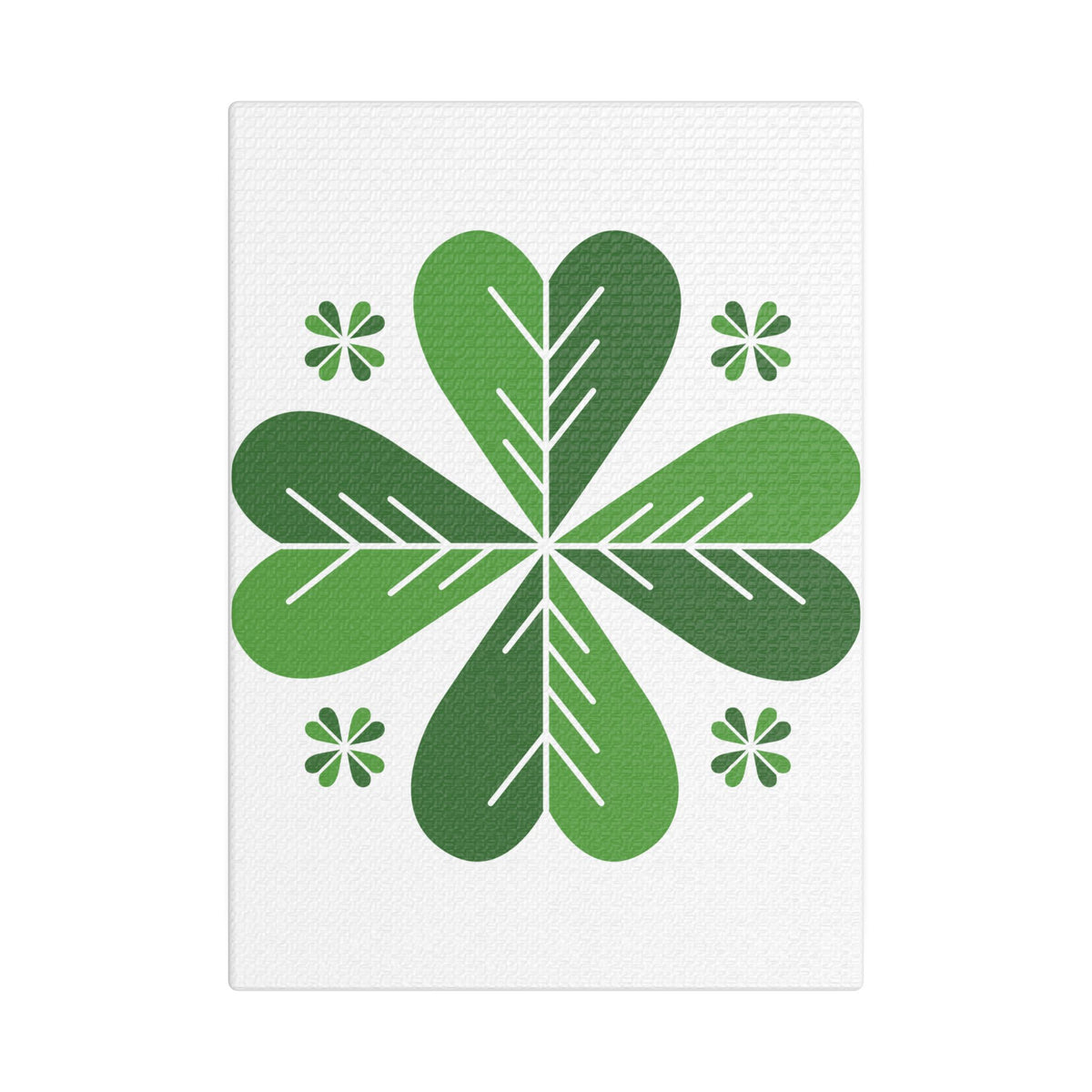 Green Clover Wall Art Canvas — Stretched Satin Botanical Print