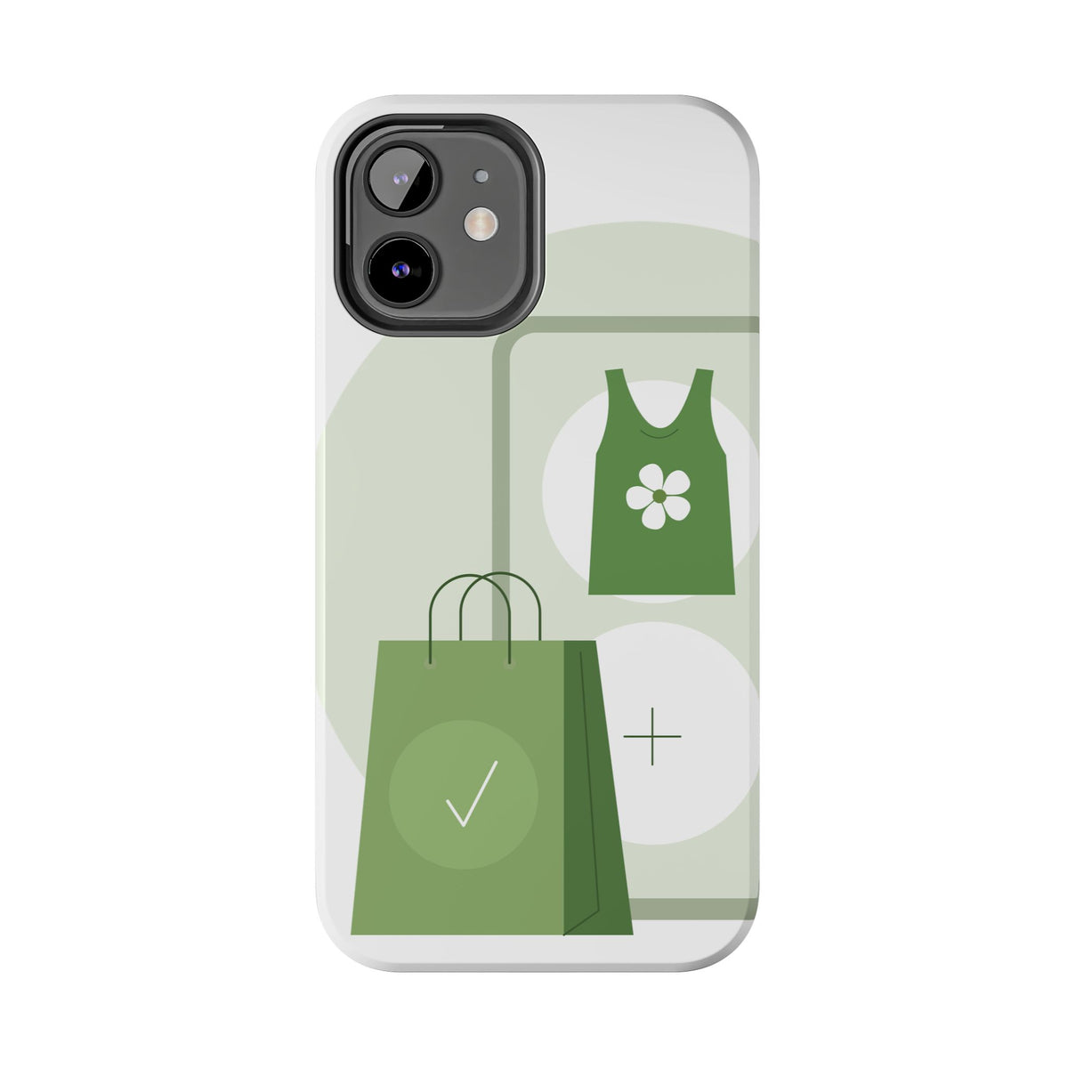 Green Shopping Icons Tough Phone Case — Eco Chic Protective Phone Cover