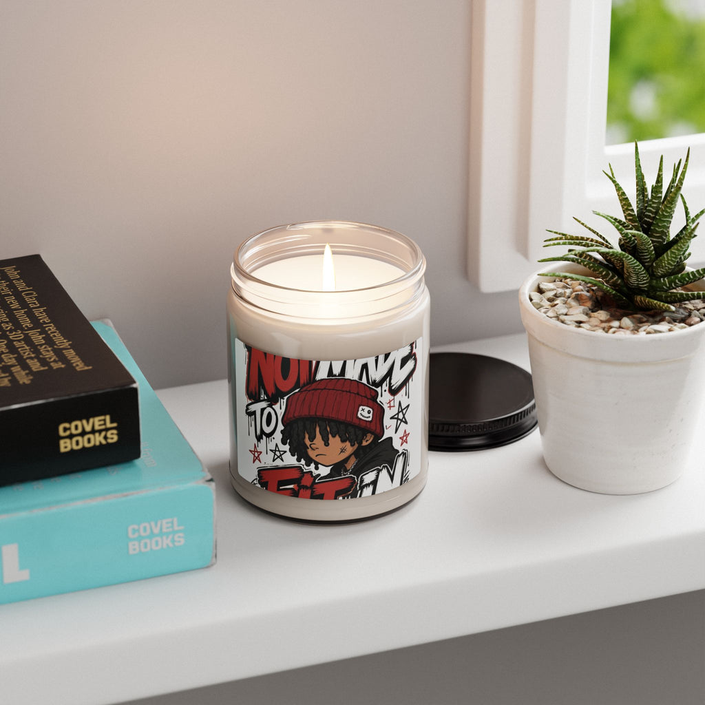 Soy Candle — 'No Time to Fit In' Cartoon Beanie Kid Scented Jar (9oz)