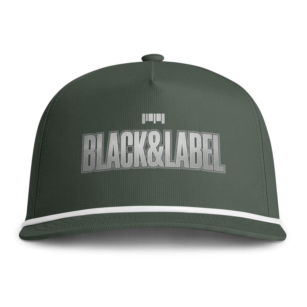 Snapback Hat — "Black & Label" Rope-Trim Sunwashed Cap