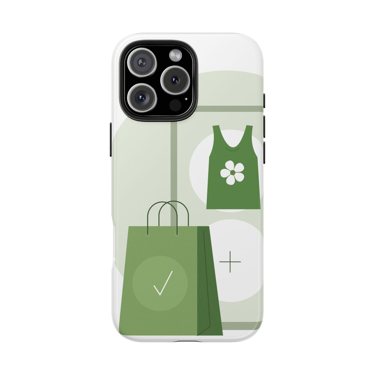 Green Shopping Icons Tough Phone Case — Eco Chic Protective Phone Cover