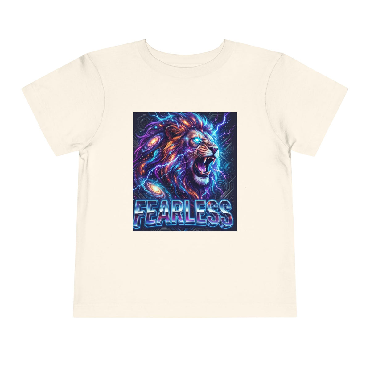 Fearless Neon Lion Toddler Tee — Bold Graphic Kids Shirt