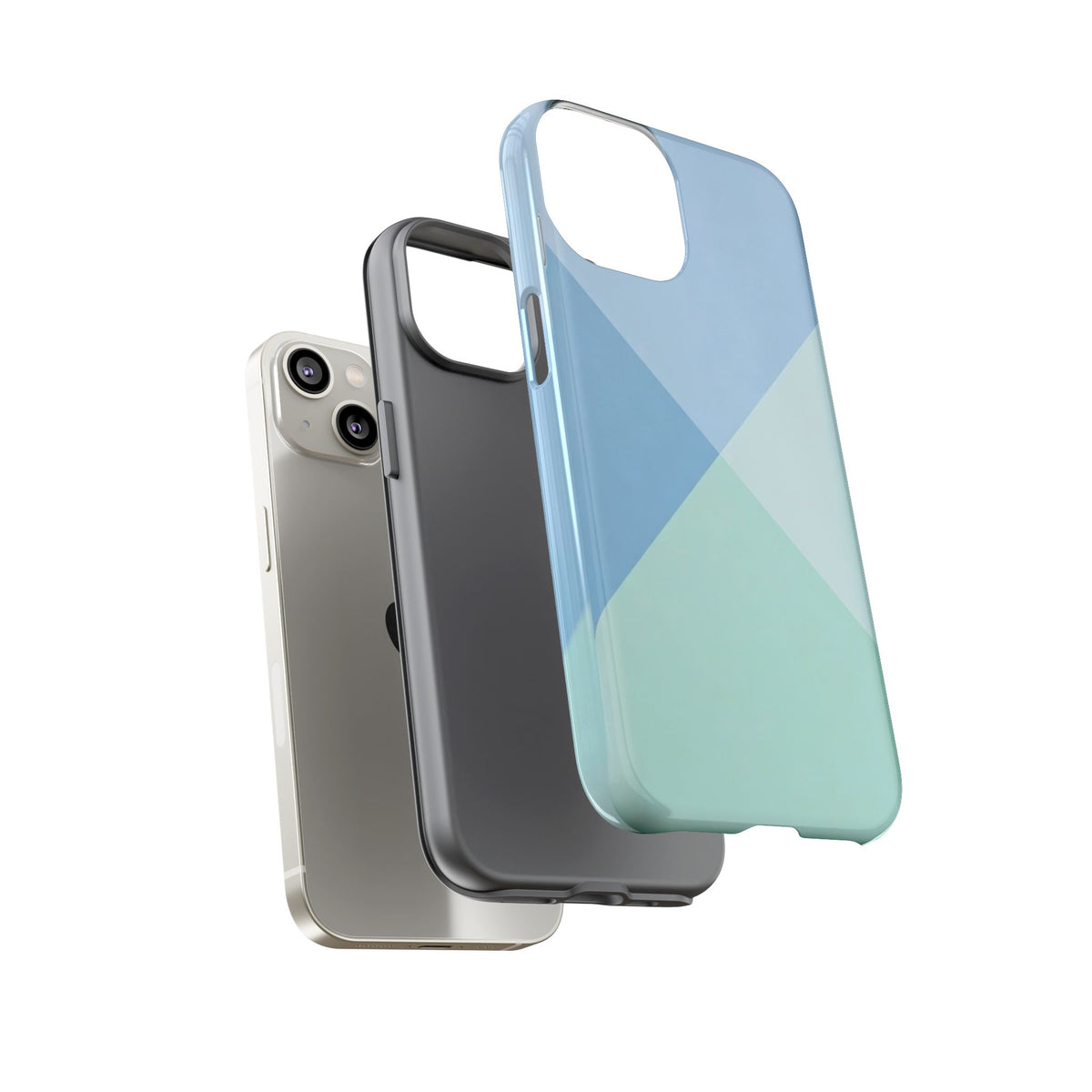 Geometric Mint & Sky Tough Phone Case
