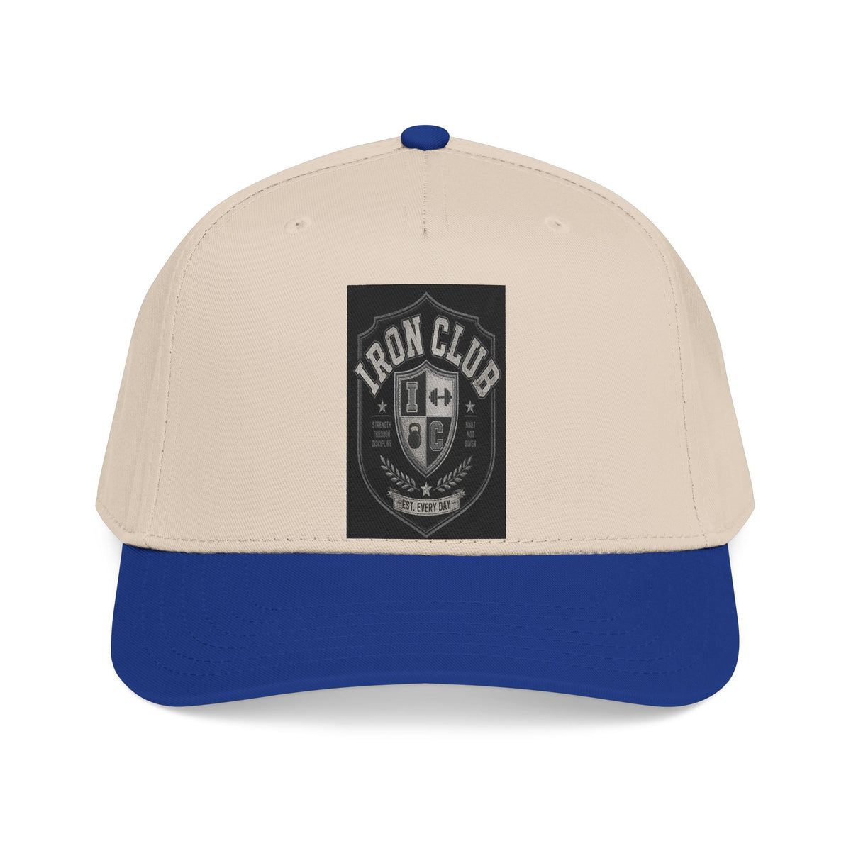Iron Club Shield Baseball Cap — Vintage Gym Logo Hat