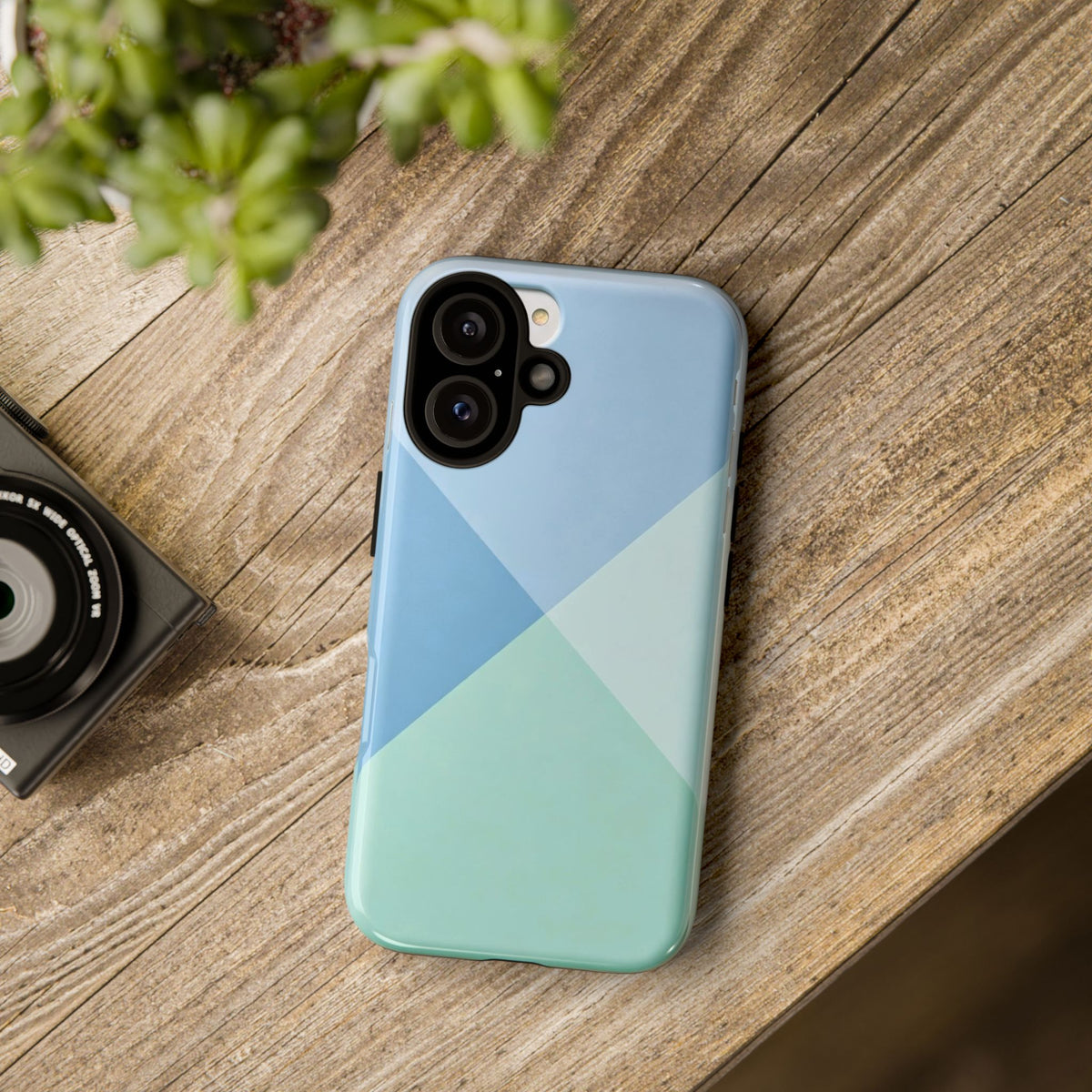 Geometric Mint & Sky Tough Phone Case