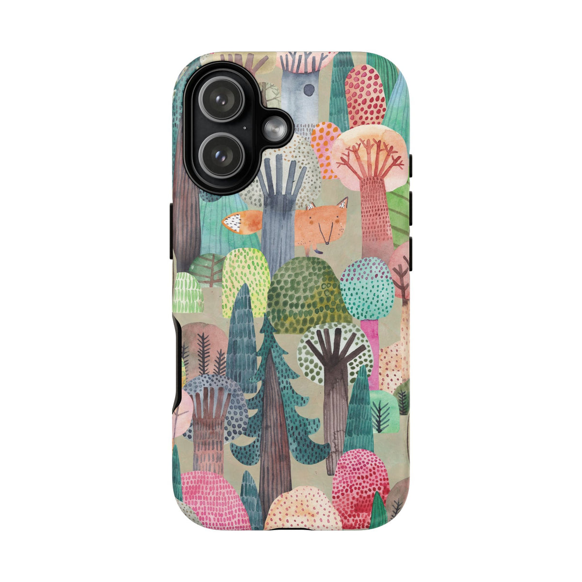 Woodland Fox Phone Case — Colorful Forest Art iPhone Cover