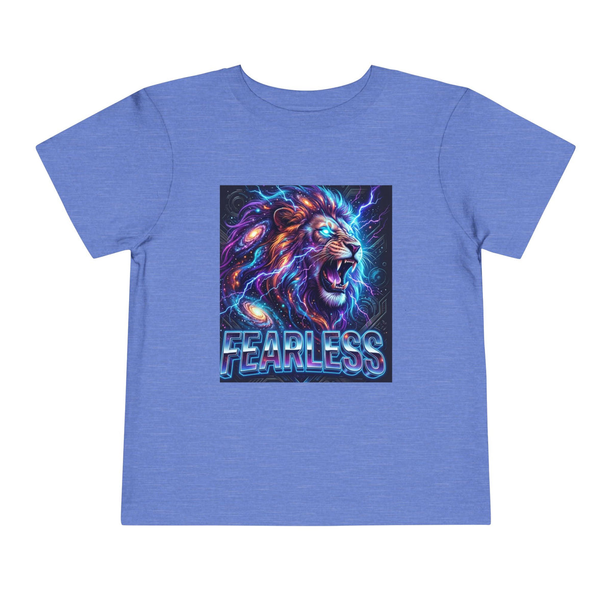 Fearless Neon Lion Toddler Tee — Bold Graphic Kids Shirt