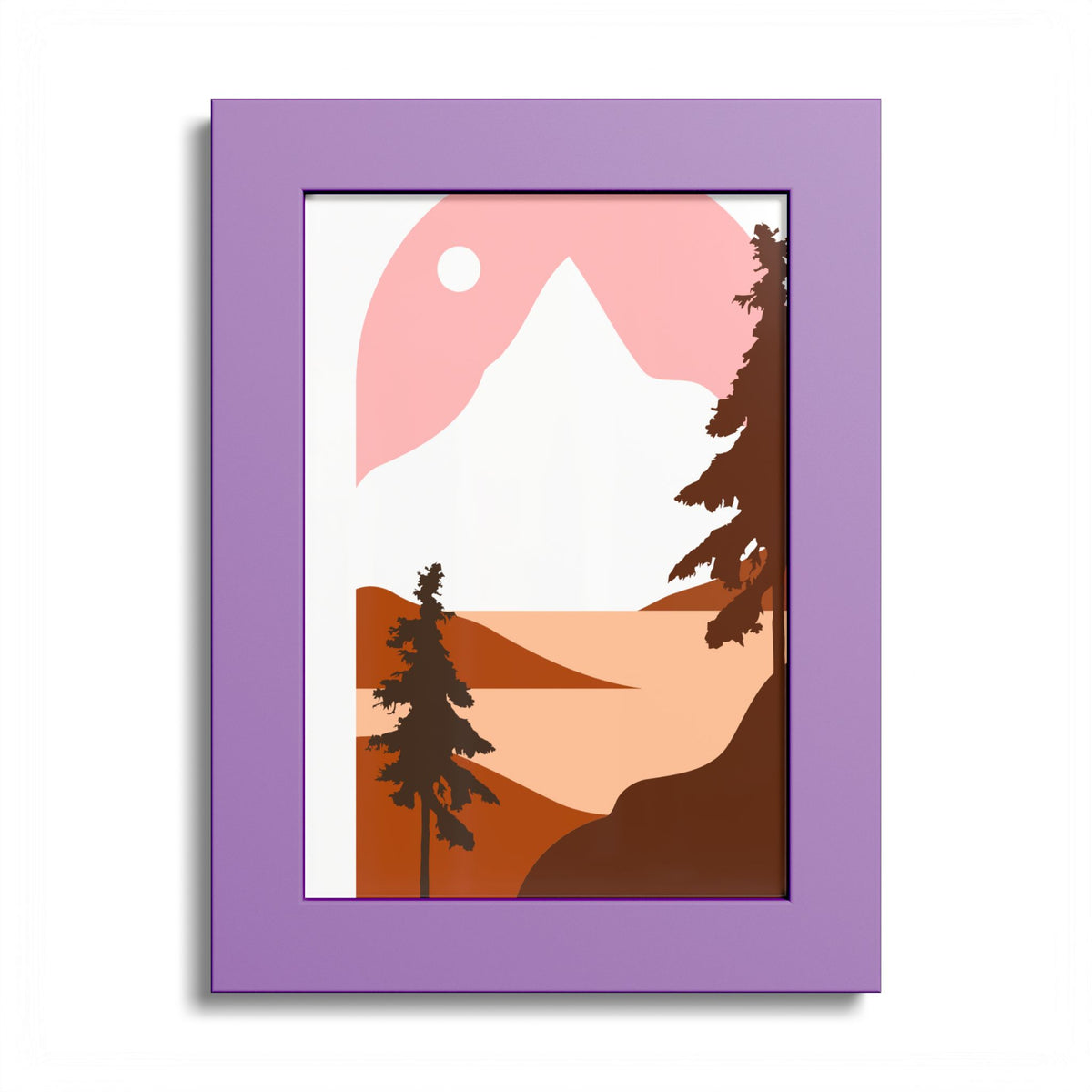 Minimalist Mountain Poster — Colored Frame Wall Art