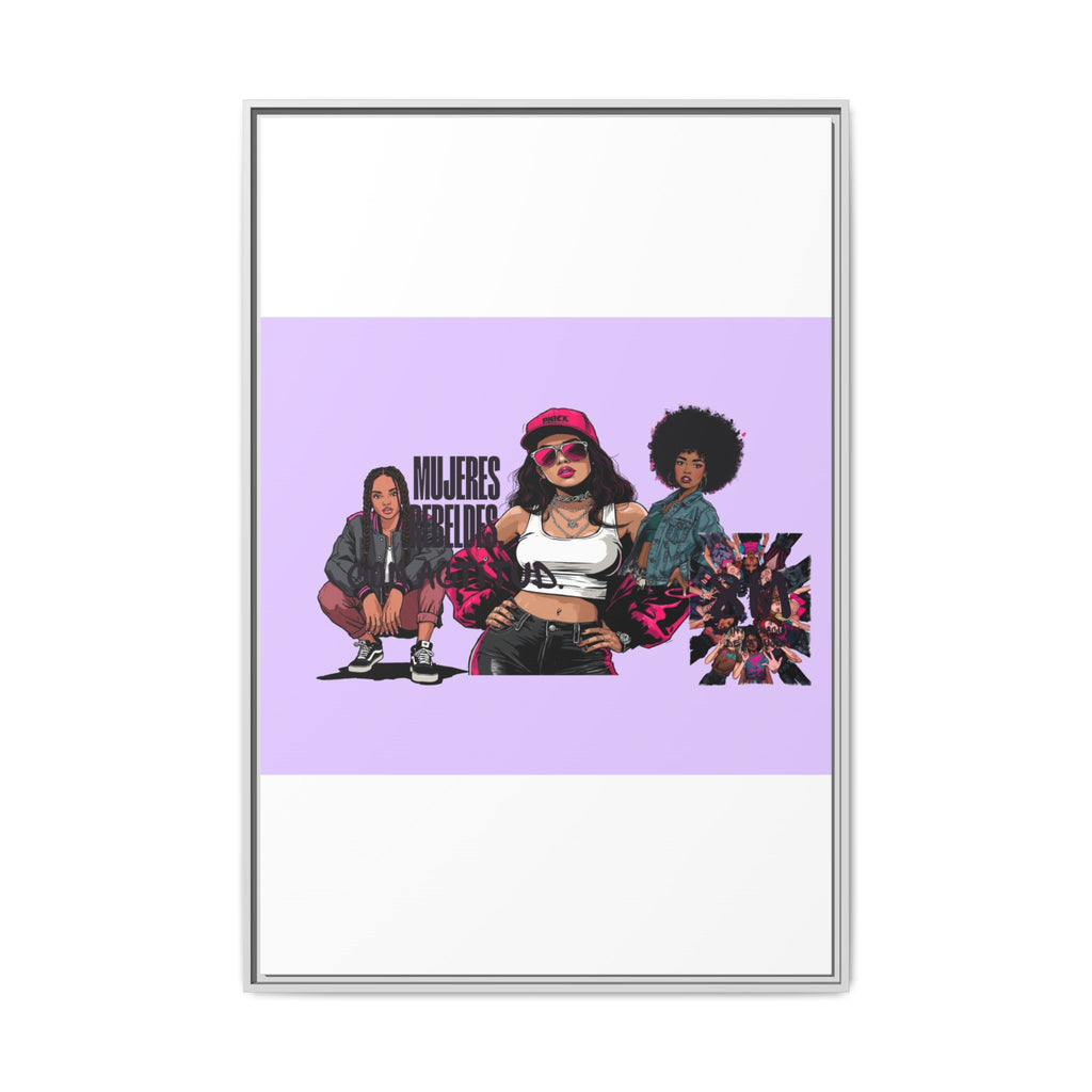 Framed Matte Canvas Art — Women of Color Portrait Collage (Multi‑Color)