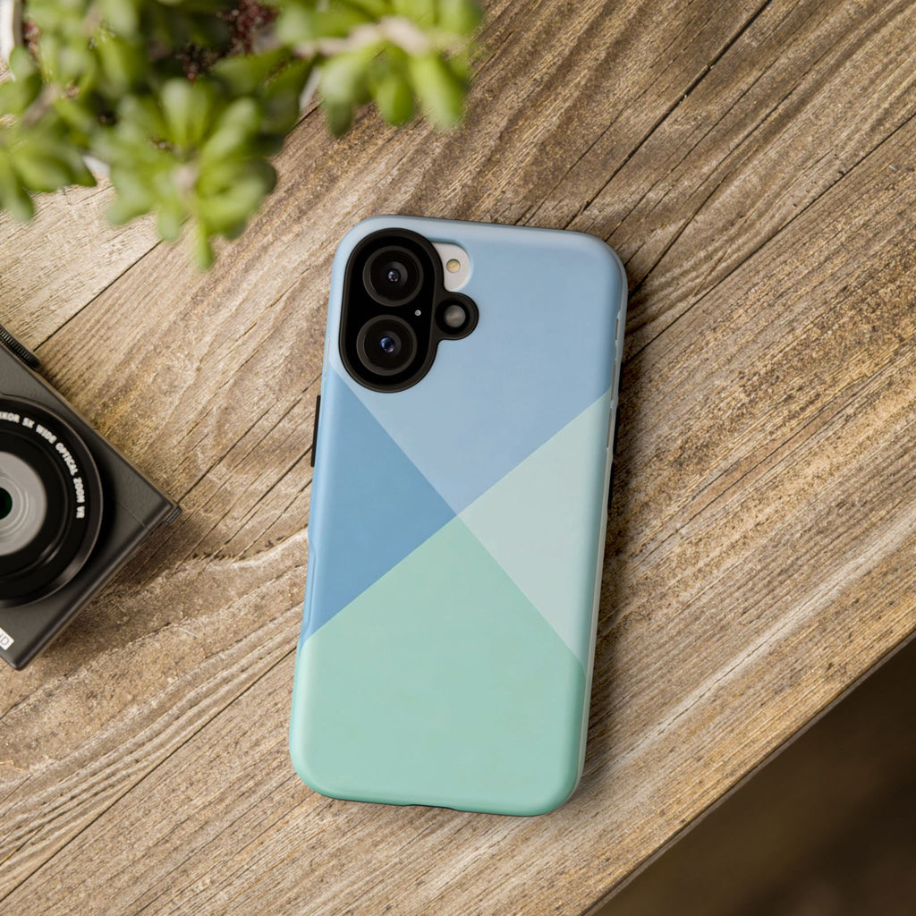 Geometric Mint & Sky Tough Phone Case