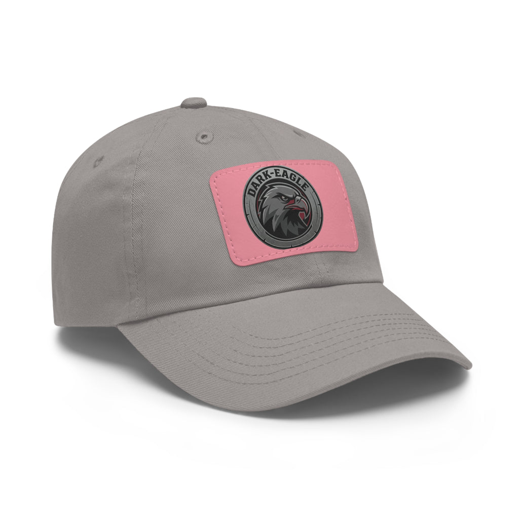 Leather Patch Dad Hat — ‘Dark Eagle’ Vintage Emblem Cap