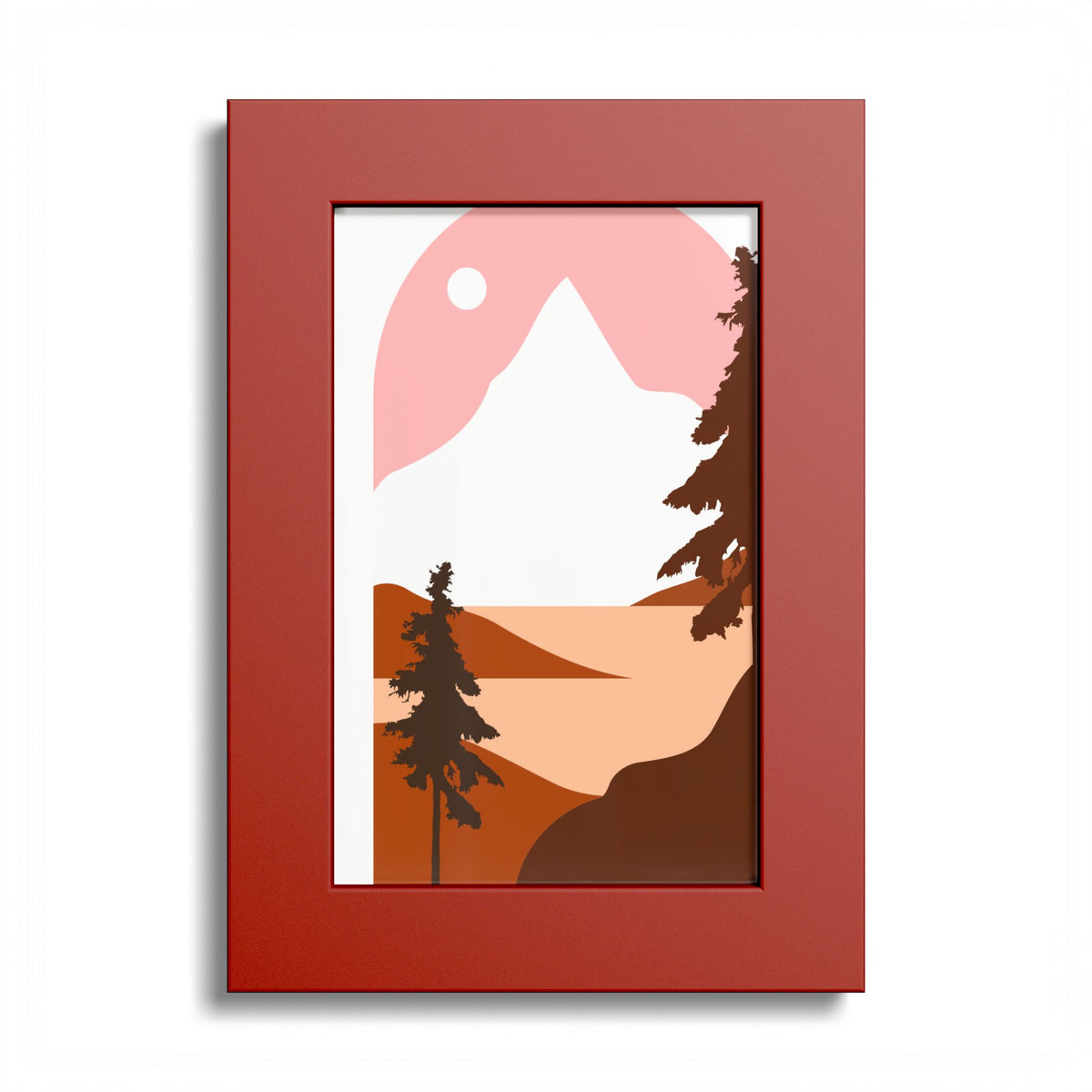 Minimalist Mountain Poster — Colored Frame Wall Art