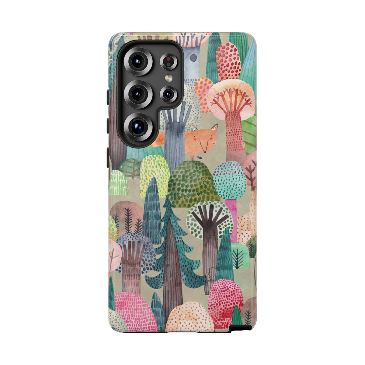 Woodland Fox Phone Case — Colorful Forest Art iPhone Cover