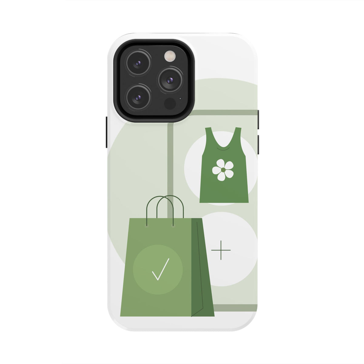 Green Shopping Icons Tough Phone Case — Eco Chic Protective Phone Cover