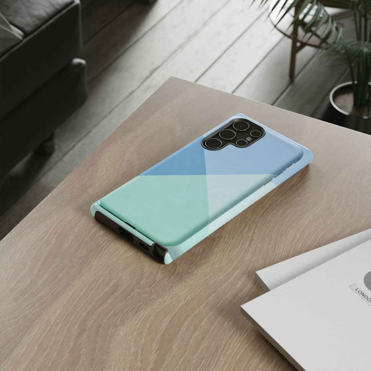 Geometric Mint & Sky Tough Phone Case