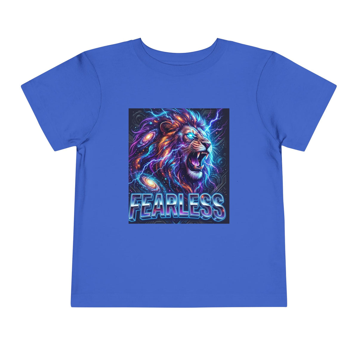 Fearless Neon Lion Toddler Tee — Bold Graphic Kids Shirt