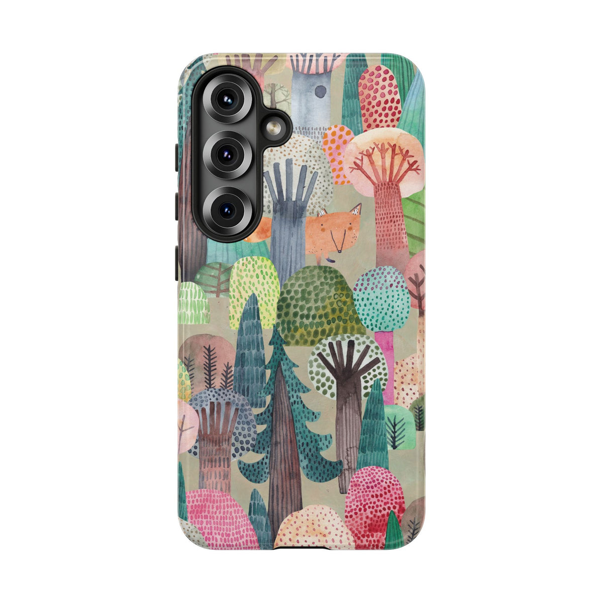 Woodland Fox Phone Case — Colorful Forest Art iPhone Cover