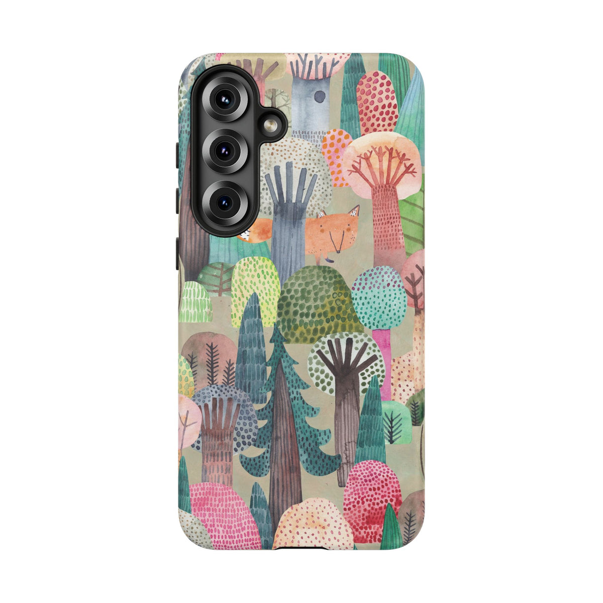 Woodland Fox Phone Case — Colorful Forest Art iPhone Cover