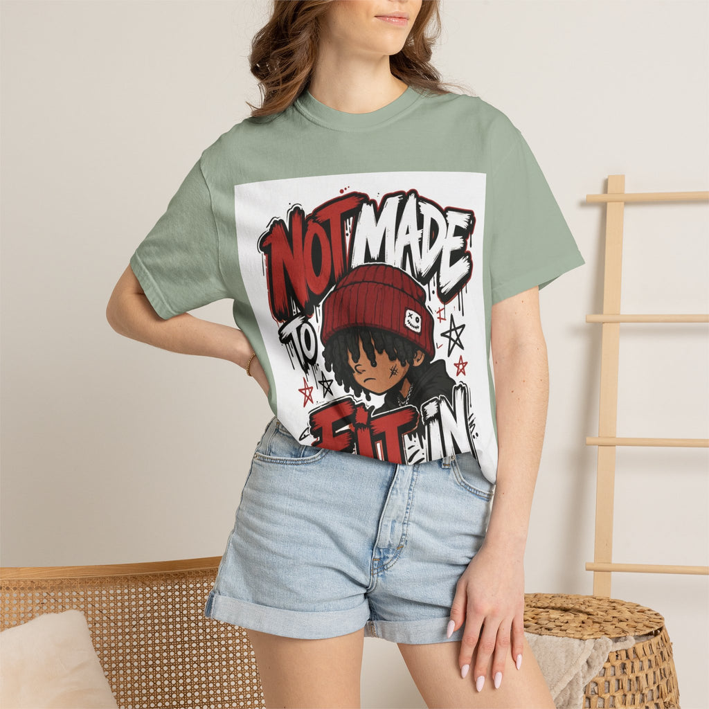 Not Made to Fit In Graphic T-Shirt — Streetwear Anime Statement Tee