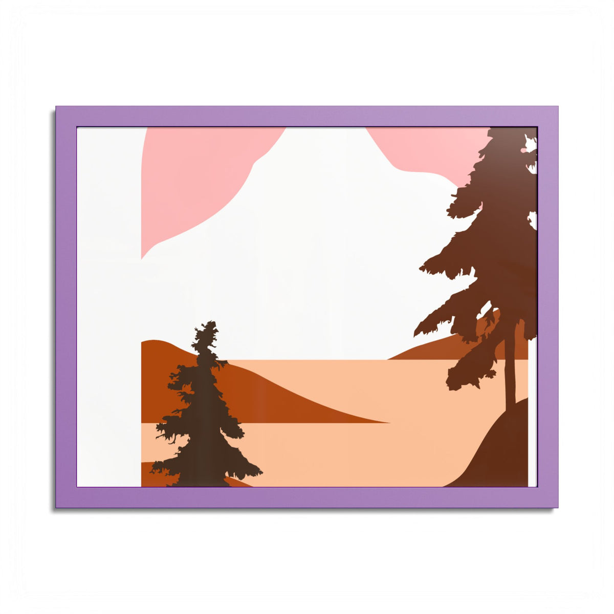 Minimalist Mountain Poster — Colored Frame Wall Art