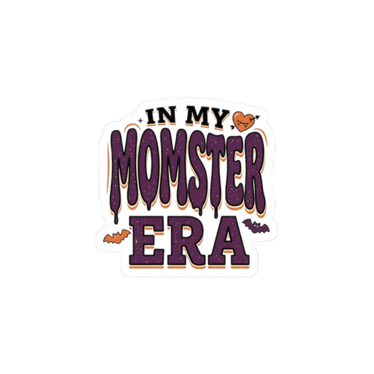 Momster Era Kiss-Cut Sticker | Halloween mom, purple orange bats
