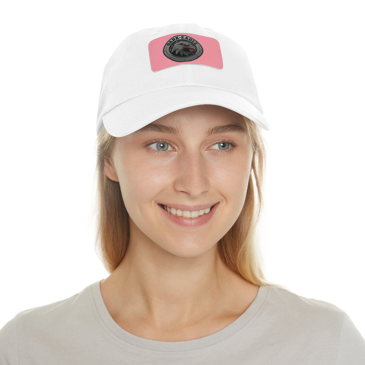 Leather Patch Dad Hat — ‘Dark Eagle’ Vintage Emblem Cap