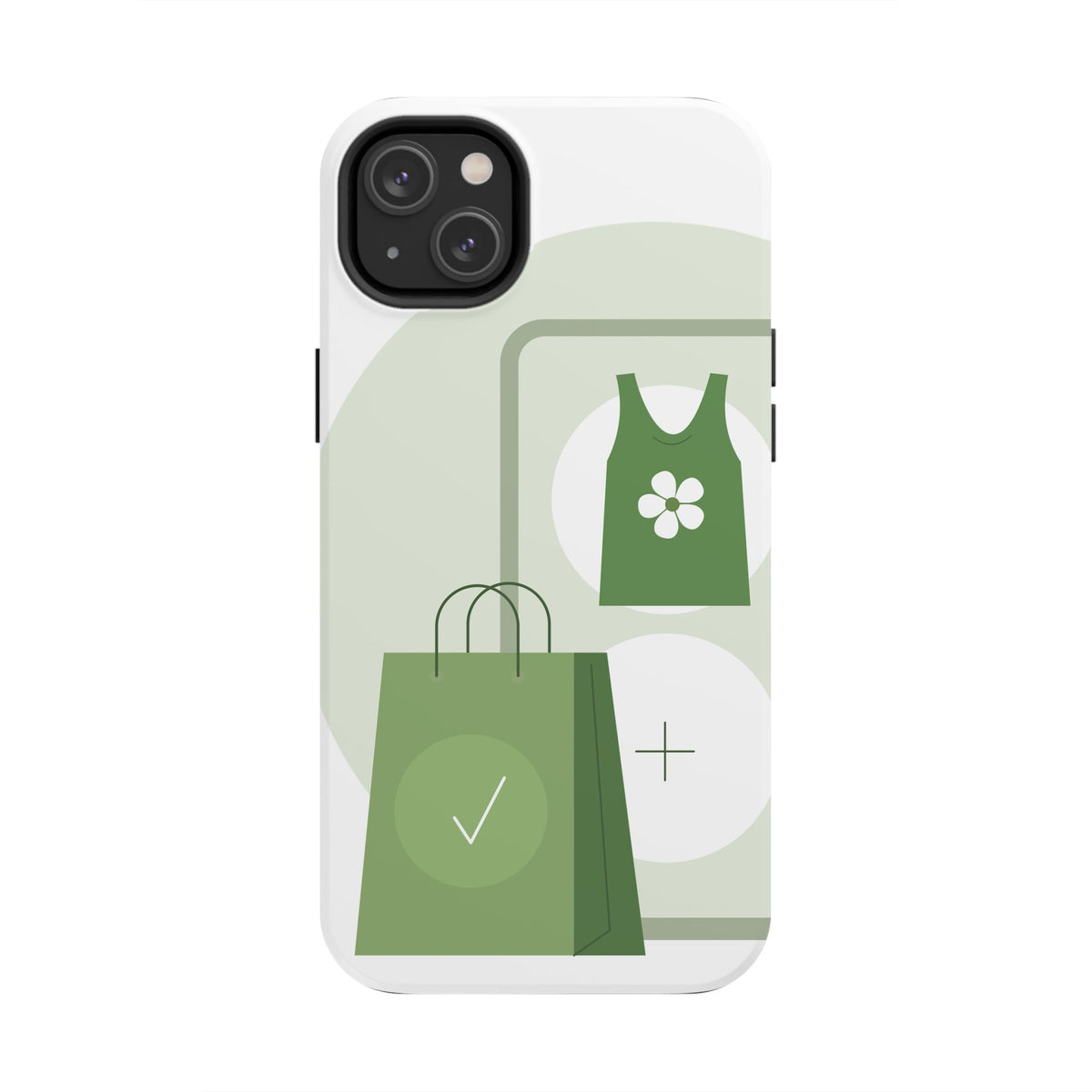 Green Shopping Icons Tough Phone Case — Eco Chic Protective Phone Cover