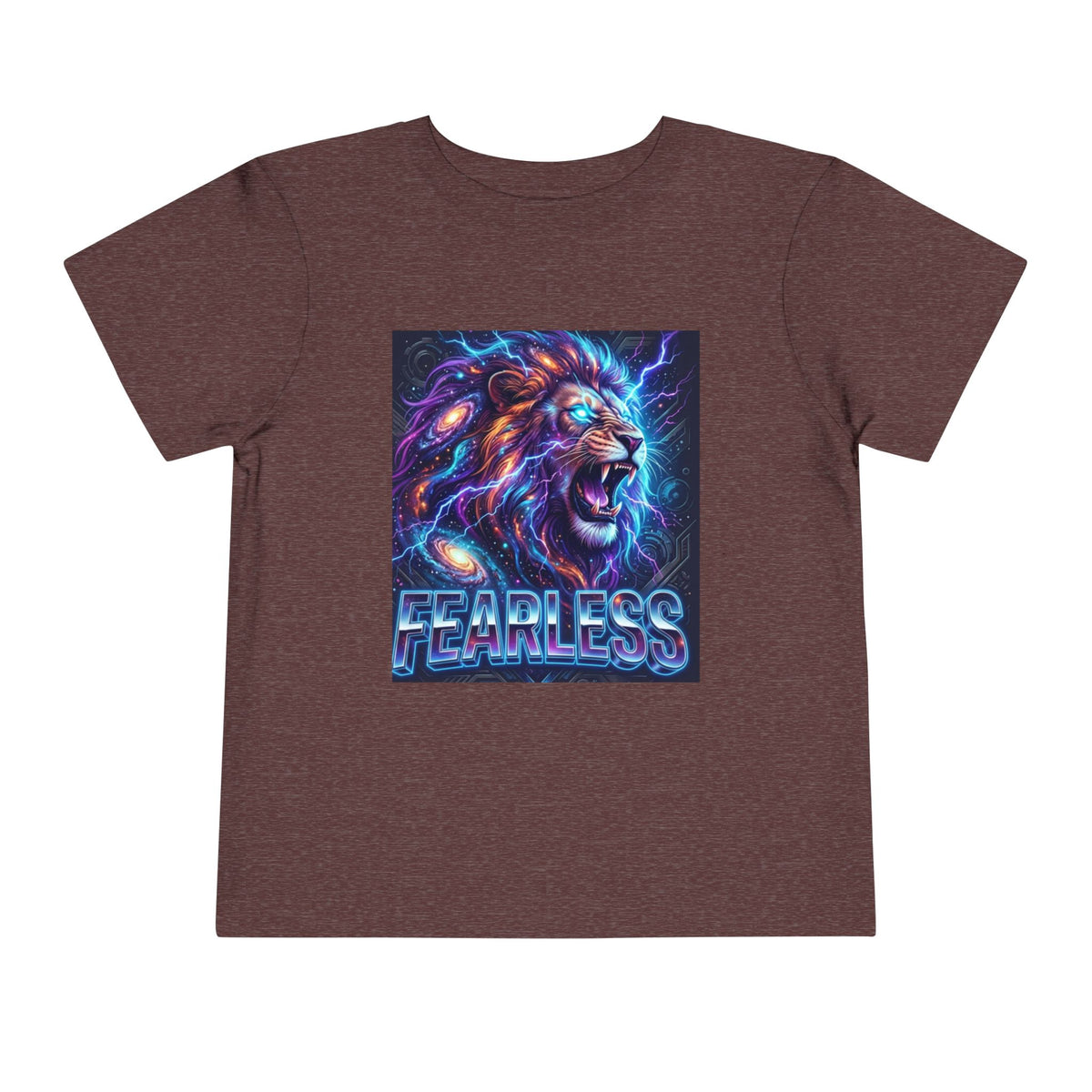 Fearless Neon Lion Toddler Tee — Bold Graphic Kids Shirt