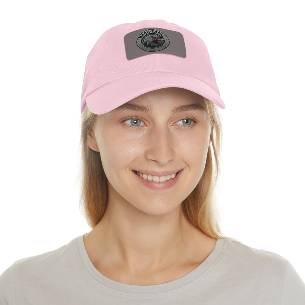 Leather Patch Dad Hat — ‘Dark Eagle’ Vintage Emblem Cap
