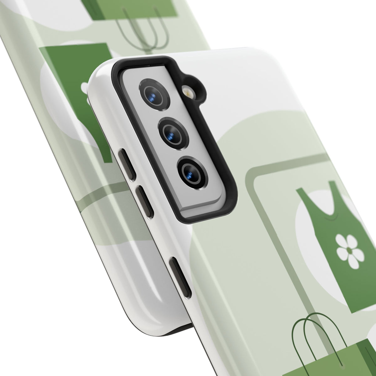 Green Shopping Icons Tough Phone Case — Eco Chic Protective Phone Cover