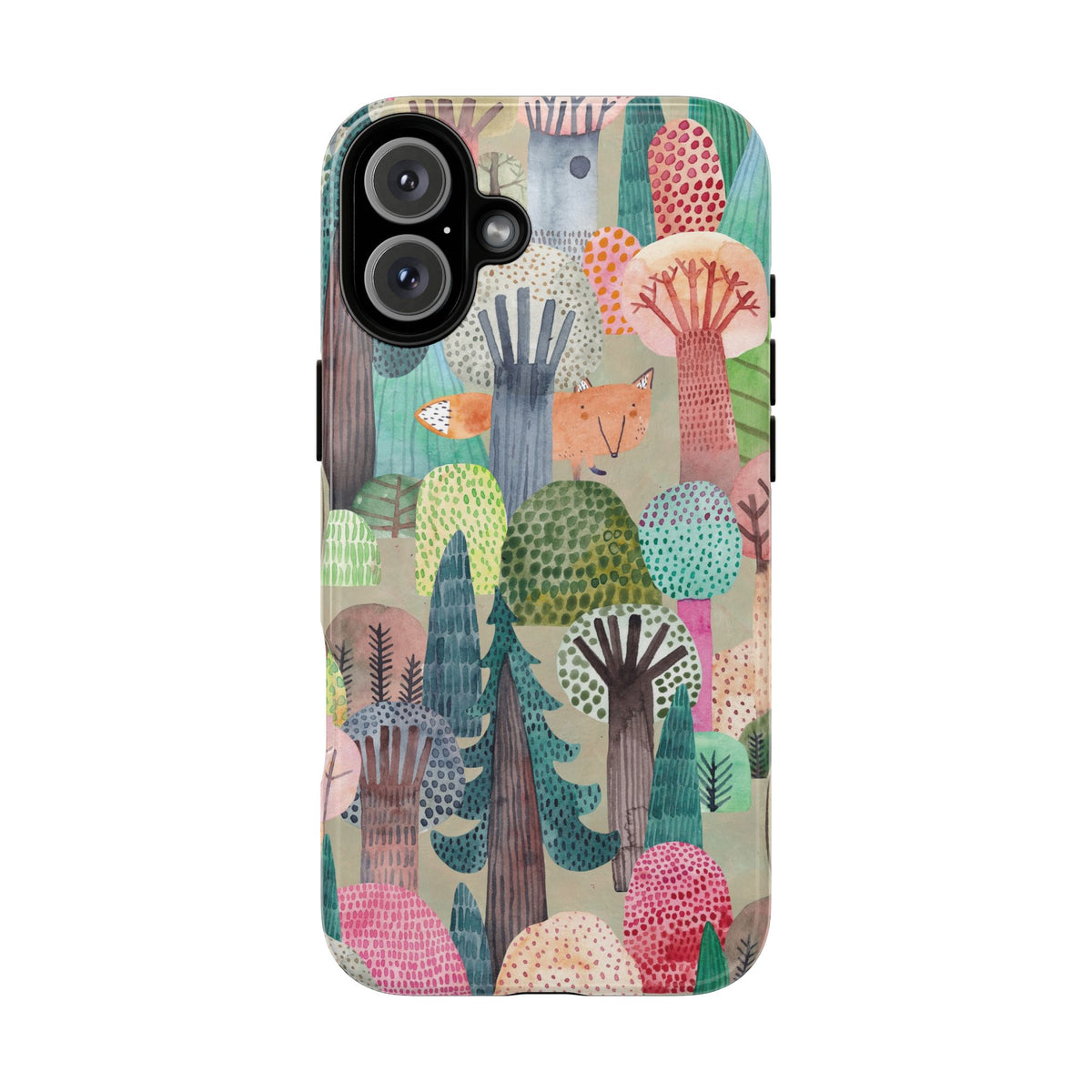 Woodland Fox Phone Case — Colorful Forest Art iPhone Cover