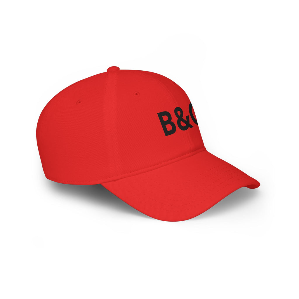 B&G Embroidered Low Profile Baseball Cap — Classic Red Dad Hat