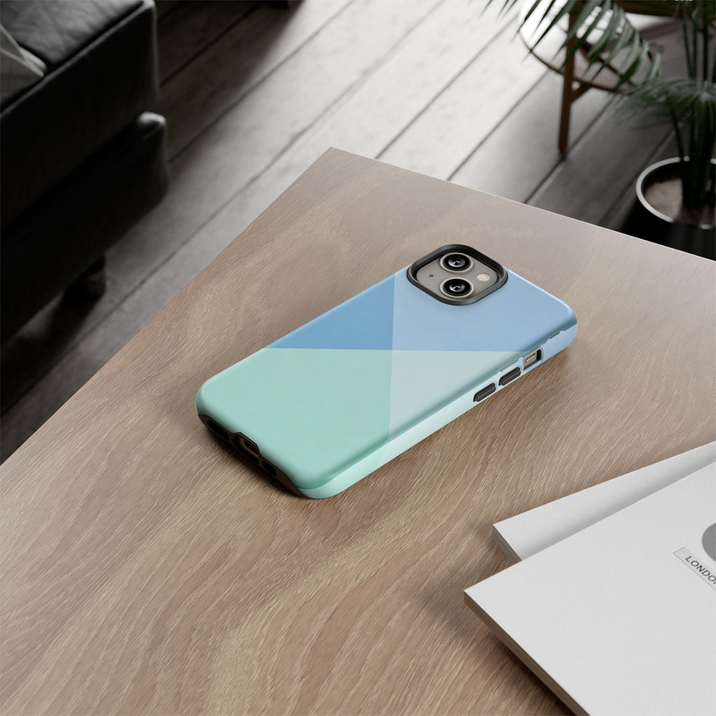 Geometric Mint & Sky Tough Phone Case