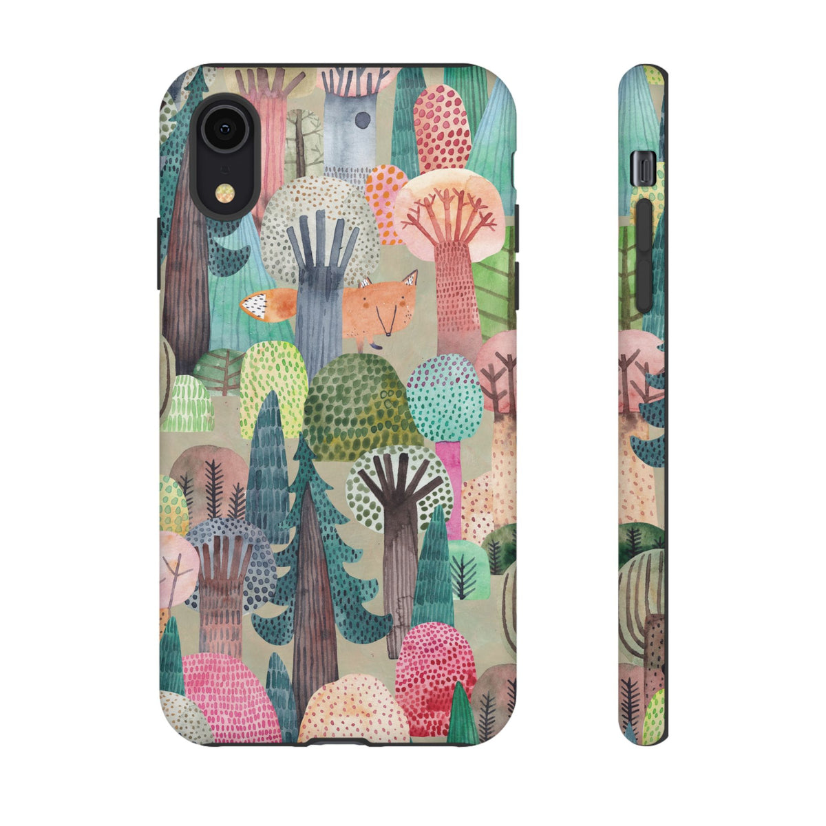 Woodland Fox Phone Case — Colorful Forest Art iPhone Cover