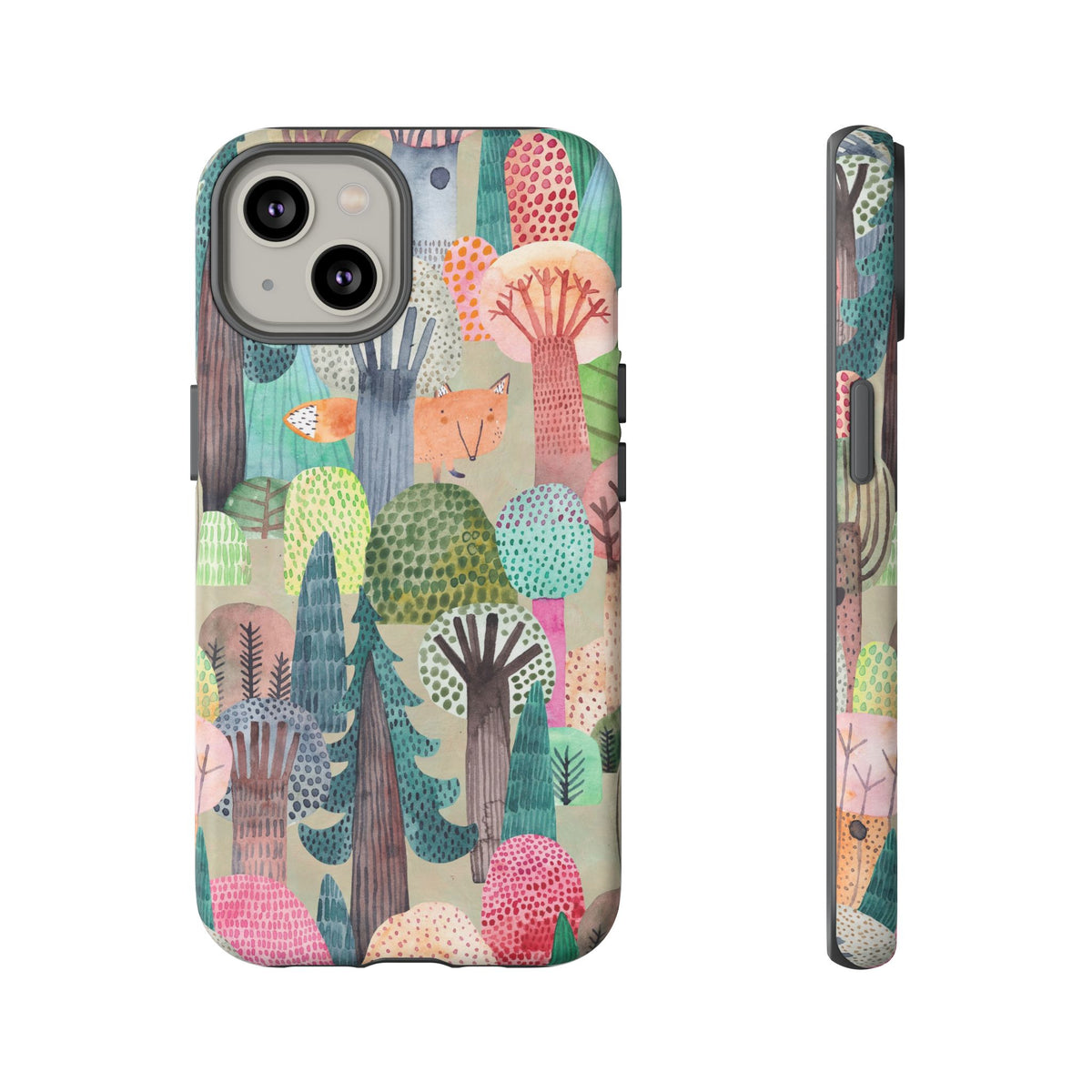 Woodland Fox Phone Case — Colorful Forest Art iPhone Cover
