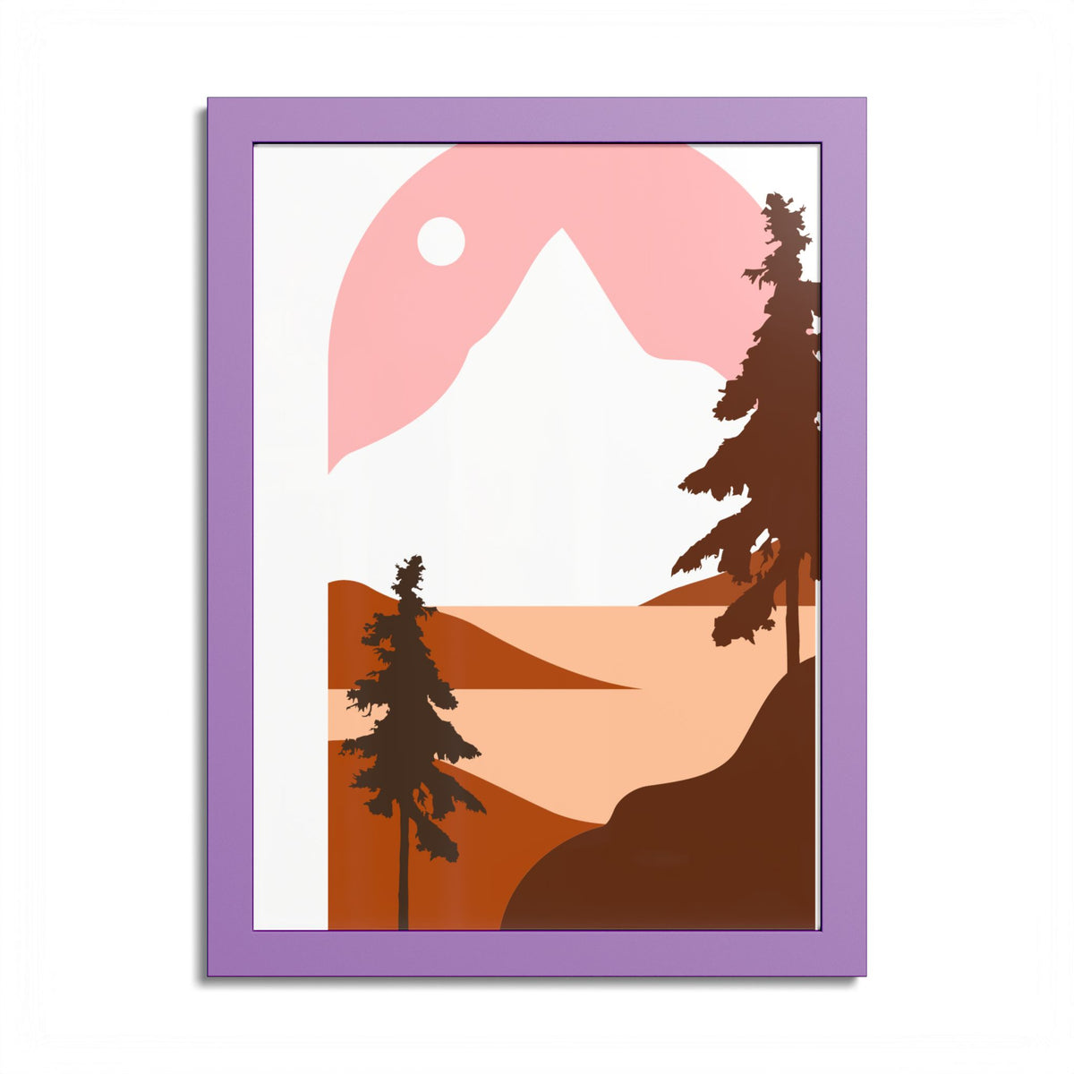 Minimalist Mountain Poster — Colored Frame Wall Art