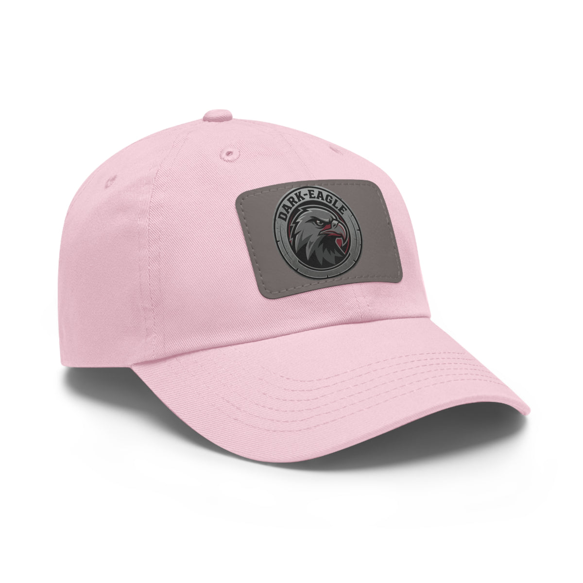 Leather Patch Dad Hat — ‘Dark Eagle’ Vintage Emblem Cap