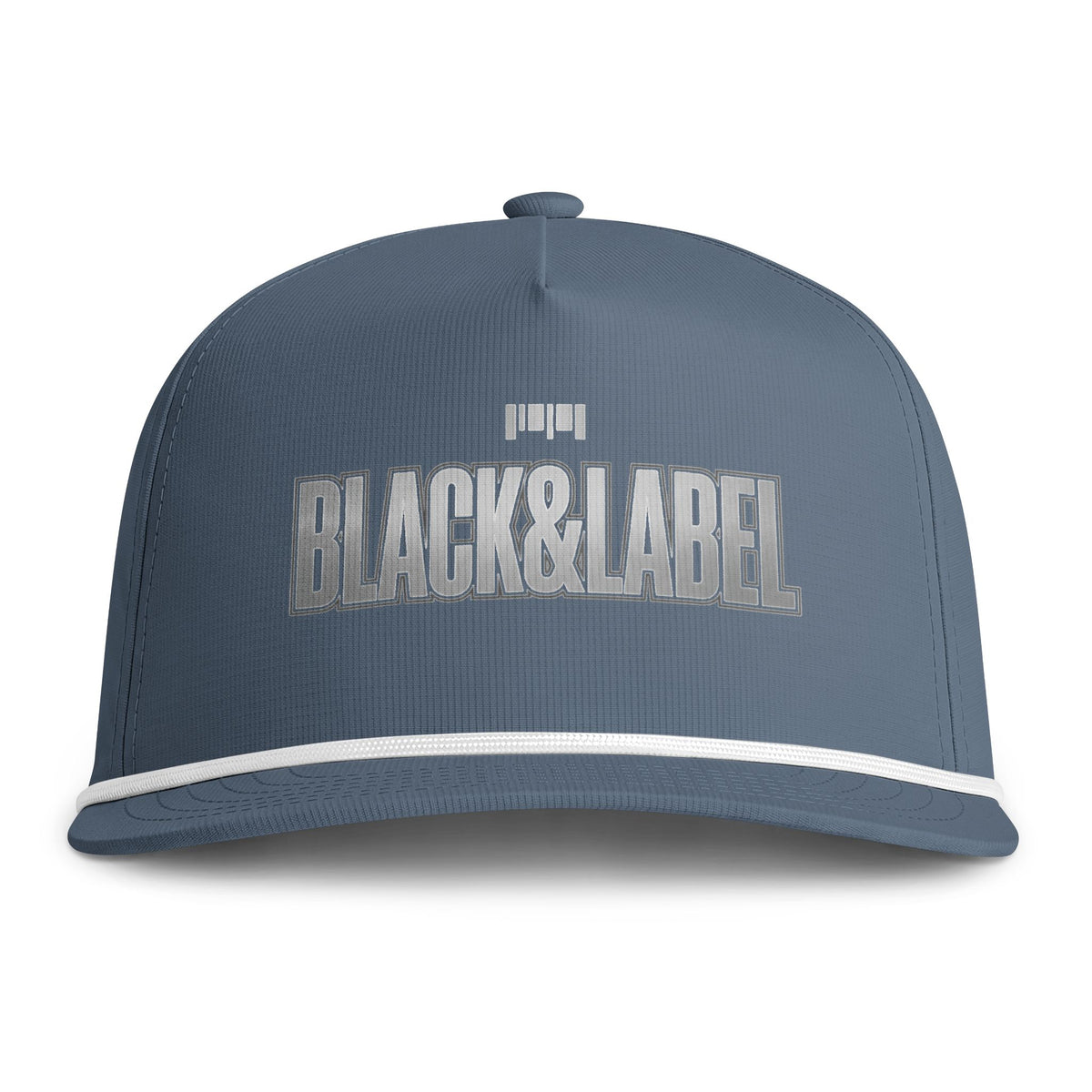 Snapback Hat — "Black & Label" Rope-Trim Sunwashed Cap