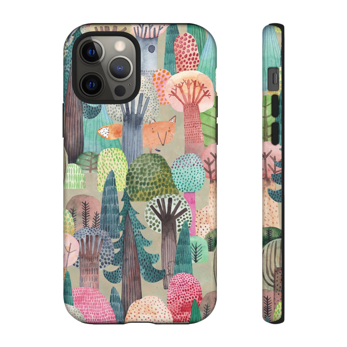 Woodland Fox Phone Case — Colorful Forest Art iPhone Cover