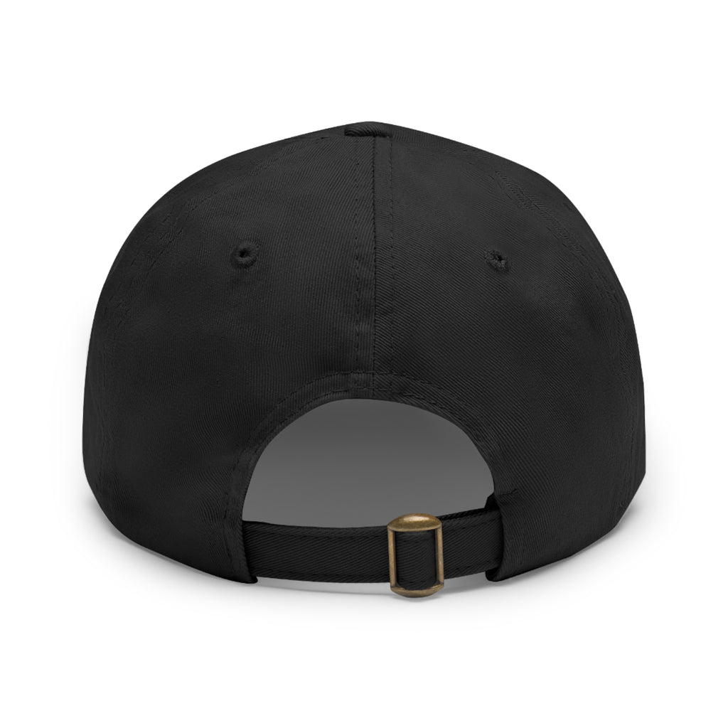 Leather Patch Dad Hat — ‘Dark Eagle’ Vintage Emblem Cap