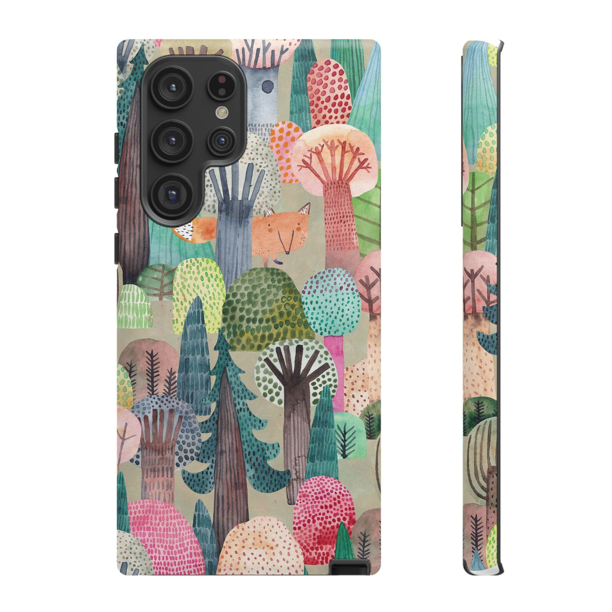 Woodland Fox Phone Case — Colorful Forest Art iPhone Cover