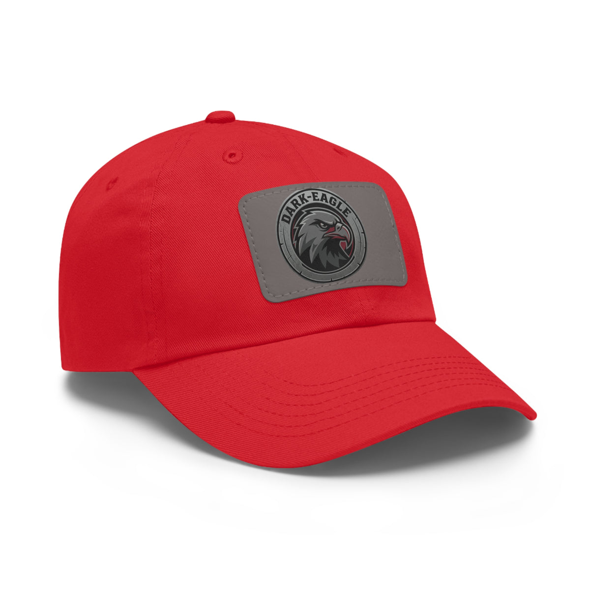 Leather Patch Dad Hat — ‘Dark Eagle’ Vintage Emblem Cap