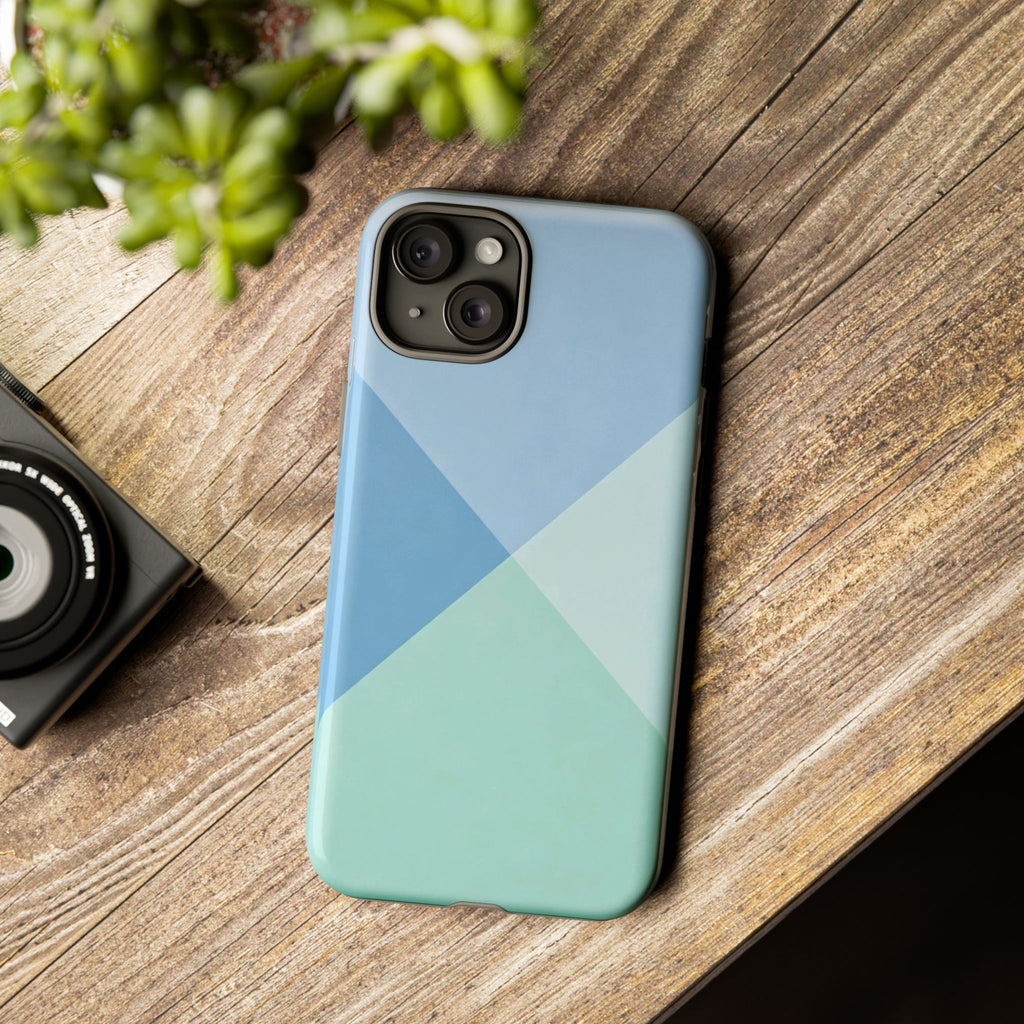 Geometric Mint & Sky Tough Phone Case