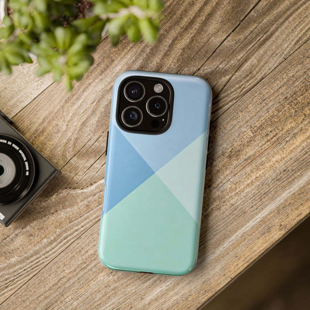 Geometric Mint & Sky Tough Phone Case