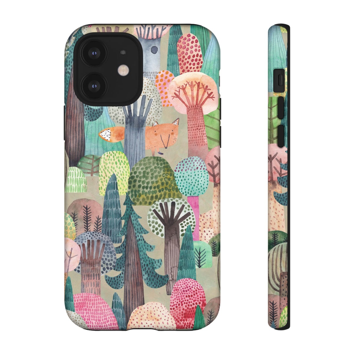 Woodland Fox Phone Case — Colorful Forest Art iPhone Cover